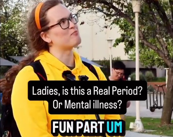 Trans Woman Claims he gets Periods at Campus Rally Spark Ridicule