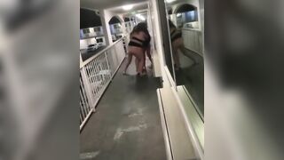 4 DrunkGirls in their Panties Fight outside the Hotel Room