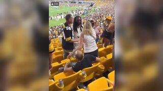 Drunk Karen Gets her Man KO'd at Steelers Game (Who Thinks She Should have Been KO'd Too?)