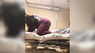 Stacked Girl makes Sure her Man is Entertained Laid Up in Hospital Bed