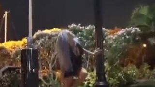 On the First Date, Check out What this Girl Can with that Light Pole With her Dress on (Watch All)