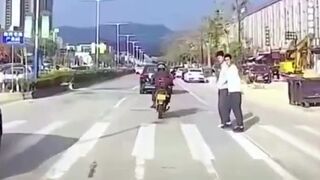 Two Men stop in the middle of the Road. Safety warning for all TWW users