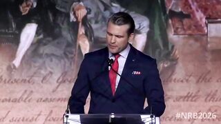Crowd Erupts in Applause after Pete Hegseth Proclaims the Gospel.... " Christ is King..."