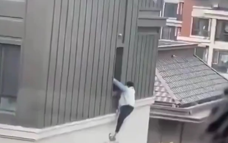 Lover caught tries getting out of Window after Husband comes Home