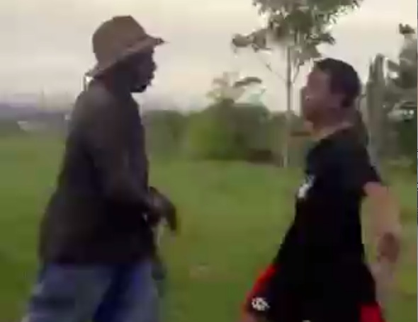 Man with Machete threatens the WRONG Kid (Wait for it, it's worth it)