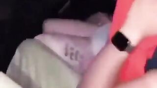 Blonde gets Caught Pulling up her Panties in Back Seat