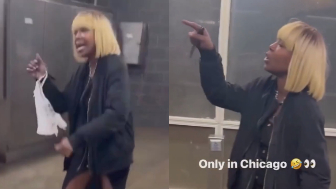Woman threatens to stab a commuter chasing him off the platform in Chicago