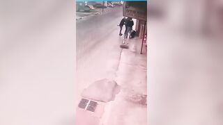 Terror as Construction Vehicle hits Man. He somehow survives