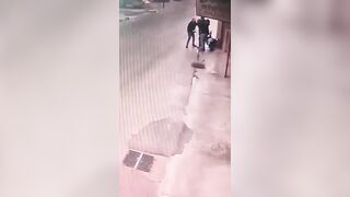 Terror as Construction Vehicle hits Man. He somehow survives