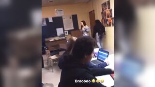 SHOCK: Female Teacher in Flint MI is Knocked out Cold by Flying Chair Thrown at her by Student.