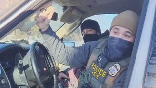 Liberals try to antagonize ICE agents for the way that they are parked in an empty pa