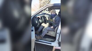 Liberals try to antagonize ICE agents for the way that they are parked in an empty pa