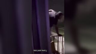 This Guy Should NOT own a Dog..gets his Ass Kicked as Girl Watches and talks Sh*t
