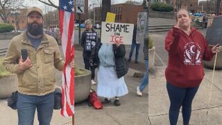 Man plays ‘ICE, ICE, Baby’ in front of liberal protesters