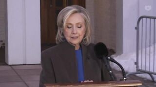 Hillary Clinton speaks after her Epstein deposition with House Oversight