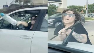 Karen Has a Road Rage Meltdown After Throwing a Water Bottle at a Man’s Car