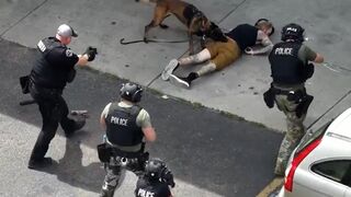 Armed and Wanted Suspect shot by Police then Eaten by K9