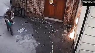 Man tries to Burn Down Building gets Instant Feedback from God