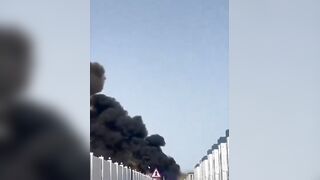 In Qatar, debris from a downed missile fell directly onto people who were running away from it.