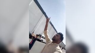 In Qatar, debris from a downed missile fell directly onto people who were running away from it.