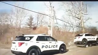 Wild Ohio chase ends with police cruiser rolling onto roadway after crash