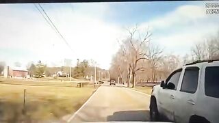 Wild Ohio chase ends with police cruiser rolling onto roadway after crash