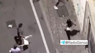 Illegals Attack a Boy and Slap his Girl for no Reason, this from Milan