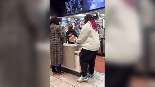 Big Obese Manly Looking Karen Snaps over McDonald's Order.