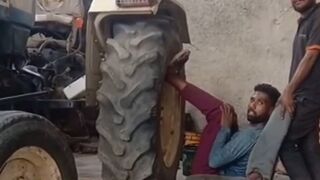 Arabs Attempt to Leg Press this Tractor Ends How you May Think.