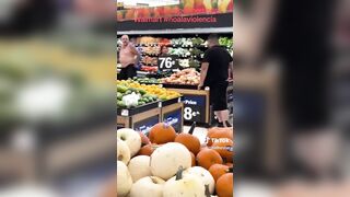 Shirtless Dude and Fatty Fight in the Produce Section at Brawlmart.