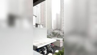 Sad Video shows Glass Cleaner stuck outside in a Storm
