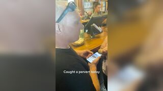 Pervert Caught Red Handed taking Sexual Pictures of all the Girls in the Bar