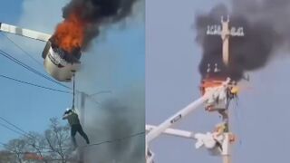 Louisiana worker taken to hospital after bucket truck catches fire