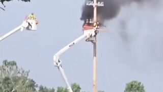 Louisiana worker taken to hospital after bucket truck catches fire