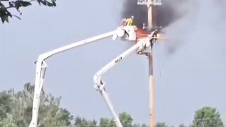 Louisiana worker taken to hospital after bucket truck catches fire