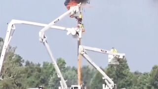 Louisiana worker taken to hospital after bucket truck catches fire