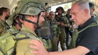 Israeli PM Boss Man Netanyahu today toured Kibbutz Bari and Kibbutz Kfar Gaza