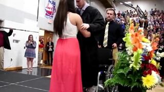 Feel Good: Amazing Girlfriend Helps her Bf Walk to get his Degree