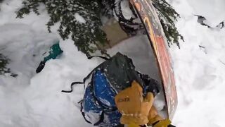 Angel Skier Saves Man BURIED Upside Down in Snow (Wait until End)