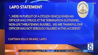 Looked Personal? LAPD Cops Hits His Fellow Officer with his SUV During Pursuit.. Lol.