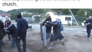 Bad Ass Nun Tackles Climate Cultist Protesting Her Church Being Built