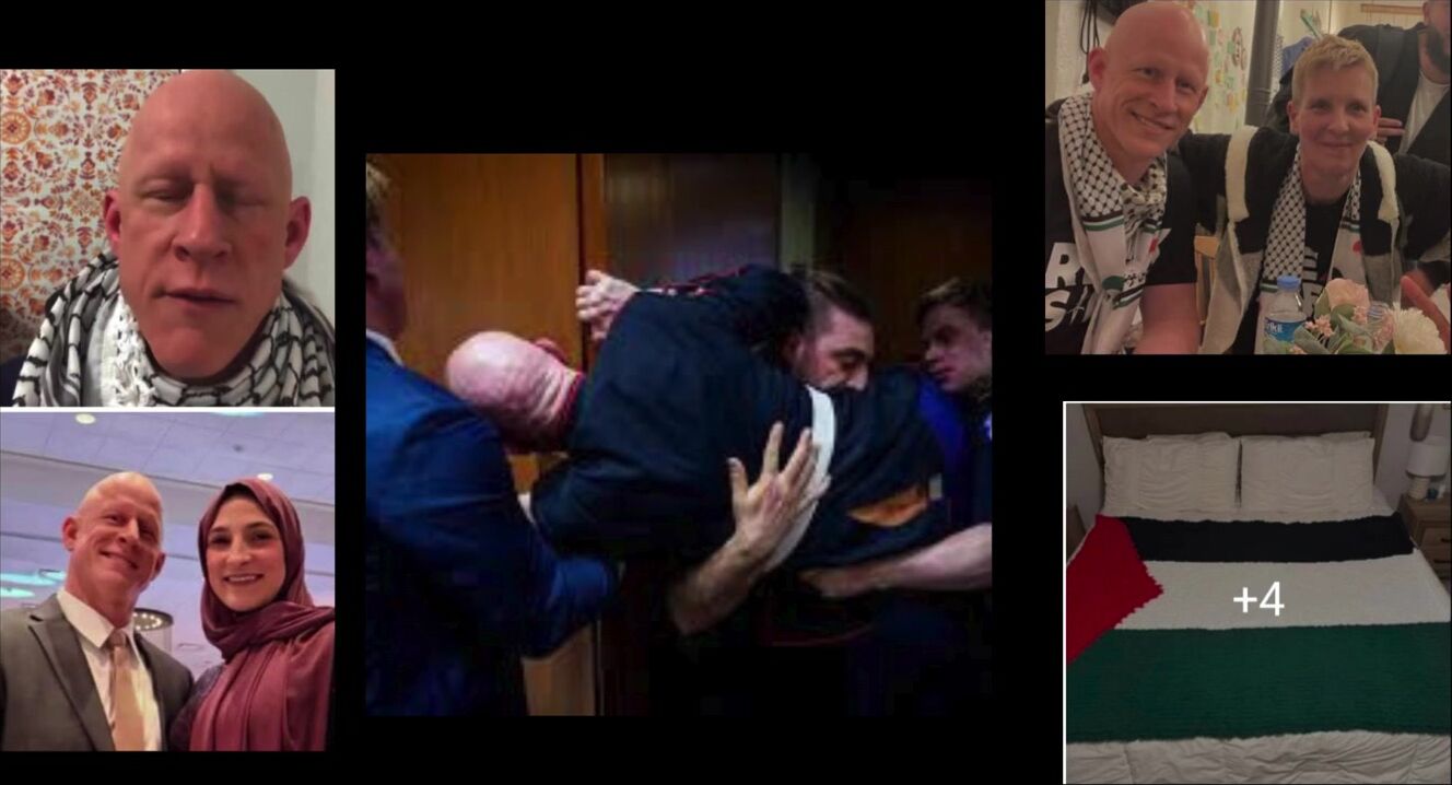 This is the clown "Marine" who broke his arm! (Palestinian wife)