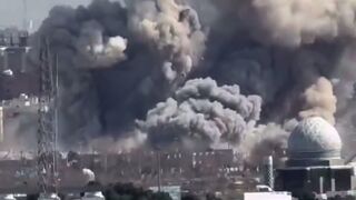 Insane footage captures airstrikes landing dangerously close to the Shahyad Tower in Tehran