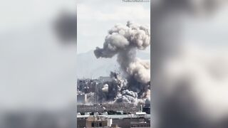 Insane footage captures airstrikes landing dangerously close to the Shahyad Tower in Tehran