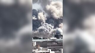Insane footage captures airstrikes landing dangerously close to the Shahyad Tower in Tehran