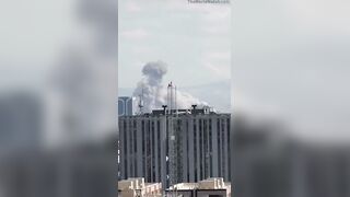 Insane footage captures airstrikes landing dangerously close to the Shahyad Tower in Tehran