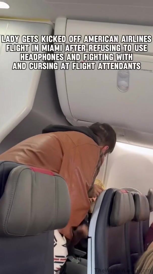 Woman has meltdown as she is kicked off of an American Airlines flight