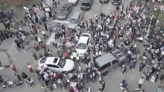 Driver Surrounded After Trying To Drive Thru Pro-Palestine Rally!