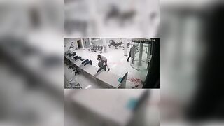 Watch How Fast the Security Guard Pulls his Gun (Bloody)