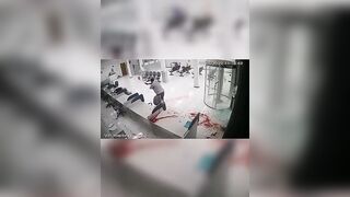 Watch How Fast the Security Guard Pulls his Gun (Bloody)